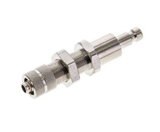 Nickel-plated Brass DN 2.7 (Micro) Air Coupling Plug 4x6 mm Union Nut Bulkhead Double Shut-Off