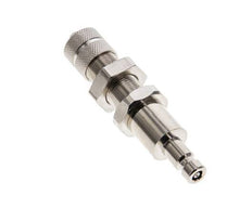 Nickel-plated Brass DN 2.7 (Micro) Air Coupling Plug 4x6 mm Union Nut Bulkhead Double Shut-Off