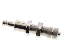 Nickel-plated Brass DN 2.7 (Micro) Air Coupling Plug 4x6 mm Union Nut Bulkhead Double Shut-Off
