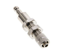 Nickel-plated Brass DN 2.7 (Micro) Air Coupling Plug 4x6 mm Union Nut Bulkhead Double Shut-Off