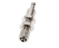 Nickel-plated Brass DN 2.7 (Micro) Air Coupling Plug 4x6 mm Union Nut Bulkhead Double Shut-Off
