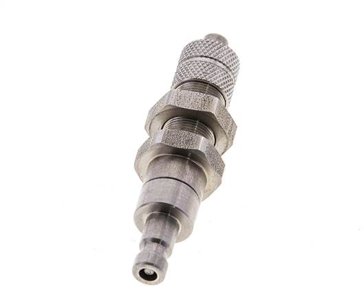 Acero inoxidable DN 2,7 (Micro) Acoplamiento de aire Tapón Tuerca de racor 4x6 mm Pasamuros Cierre doble