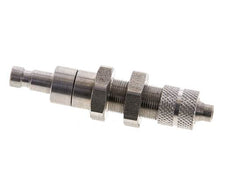 Acero inoxidable DN 2,7 (Micro) Acoplamiento de aire Tapón Tuerca de racor 4x6 mm Pasamuros Cierre doble
