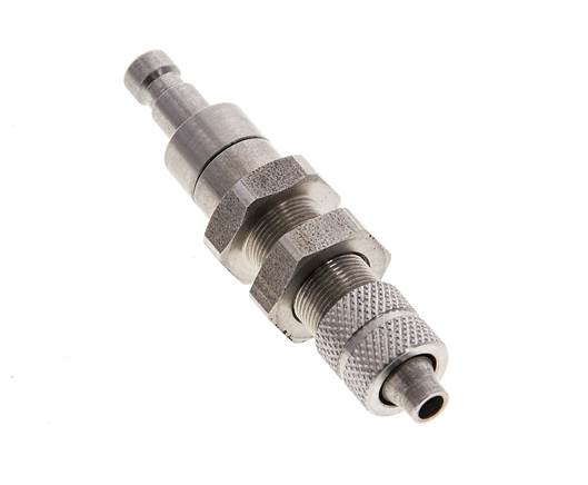 Acero inoxidable DN 2,7 (Micro) Acoplamiento de aire Tapón Tuerca de racor 4x6 mm Pasamuros Cierre doble