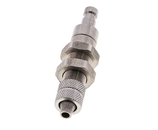 Acero inoxidable DN 2,7 (Micro) Acoplamiento de aire Tapón Tuerca de racor 4x6 mm Pasamuros Cierre doble
