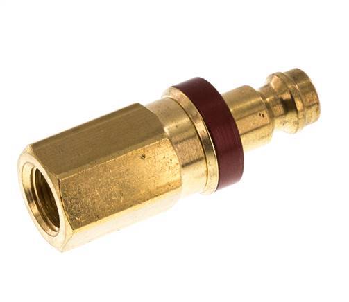 Latón DN 5 Rojo Acoplamiento de Aire Enchufe G 1/8 pulgadas Hembra Doble Cierre