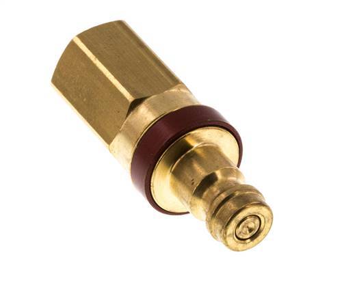 Latón DN 5 Rojo Acoplamiento de Aire Enchufe G 1/8 pulgadas Hembra Doble Cierre