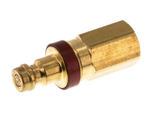 Latón DN 5 Rojo Acoplamiento de Aire Enchufe G 1/8 pulgadas Hembra Doble Cierre