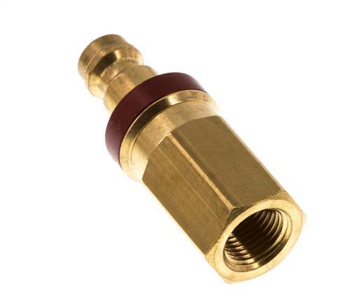 Latón DN 5 Rojo Acoplamiento de Aire Enchufe G 1/8 pulgadas Hembra Doble Cierre