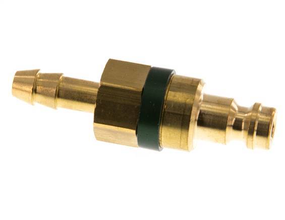 Latón DN 5 Tapón de acoplamiento de aire verde Pilar de manguera de 6 mm