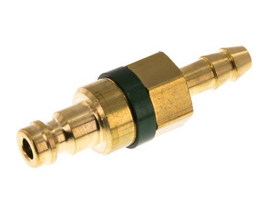 Latón DN 5 Tapón de acoplamiento de aire verde Pilar de manguera de 6 mm