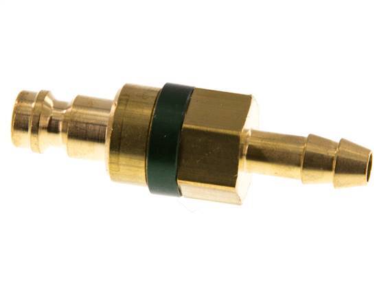 Latón DN 5 Tapón de acoplamiento de aire verde Pilar de manguera de 6 mm
