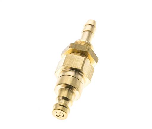 Latón DN 5 Acoplamiento de aire Tapón de 4 mm Pilar de manguera Mampara de cierre doble