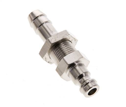 Latón niquelado DN 5 Tapón de acoplamiento de aire 8 mm Mampara de pilar de manguera