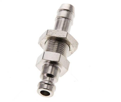 Latón niquelado DN 5 Tapón de acoplamiento de aire 8 mm Mampara de pilar de manguera