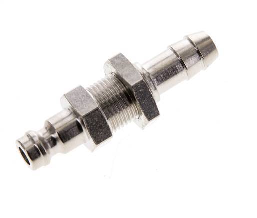 Latón niquelado DN 5 Tapón de acoplamiento de aire 8 mm Mampara de pilar de manguera