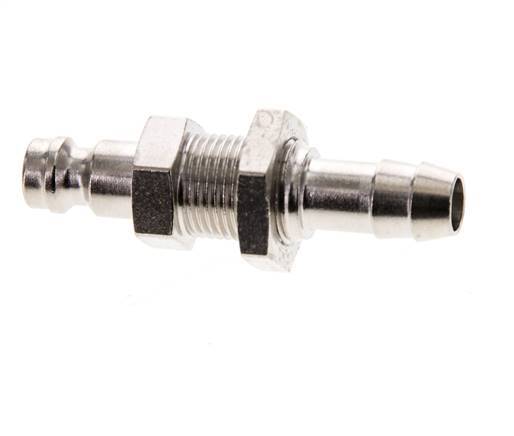 Latón niquelado DN 5 Tapón de acoplamiento de aire 8 mm Mampara de pilar de manguera