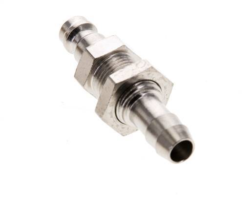 Latón niquelado DN 5 Tapón de acoplamiento de aire 8 mm Mampara de pilar de manguera