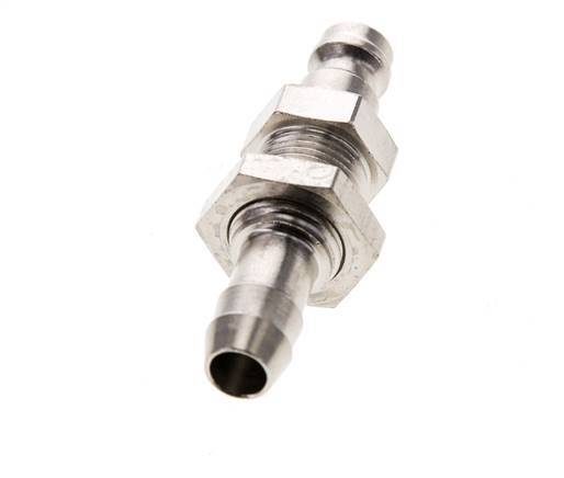 Latón niquelado DN 5 Tapón de acoplamiento de aire 8 mm Mampara de pilar de manguera