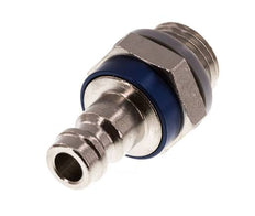 Latón niquelado DN 5 Acoplamiento de aire azul Enchufe G 1/4 pulgadas Macho