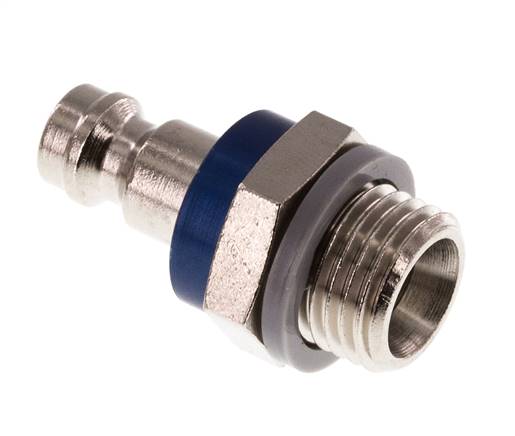 Latón niquelado DN 5 Acoplamiento de aire azul Enchufe G 1/4 pulgadas Macho