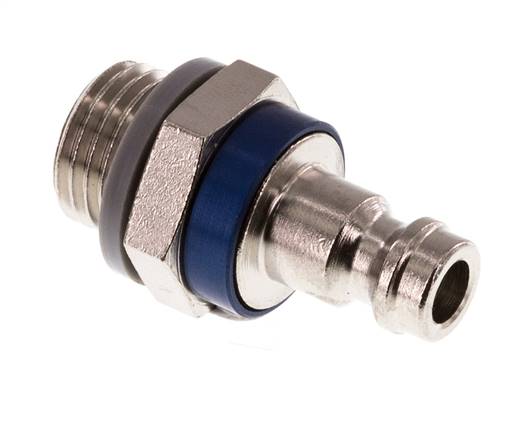 Latón niquelado DN 5 Acoplamiento de aire azul Enchufe G 1/4 pulgadas Macho