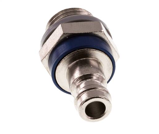 Latón niquelado DN 5 Acoplamiento de aire azul Enchufe G 1/4 pulgadas Macho