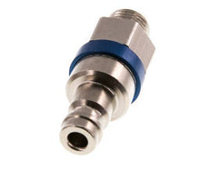 Latón niquelado DN 5 Acoplamiento de aire azul Enchufe G 1/8 pulgadas Macho