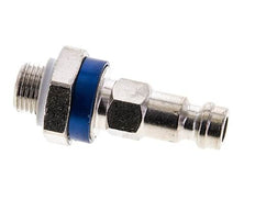 Latón niquelado DN 5 Codificación azul Enchufe de acoplamiento de aire G 1/8 pulgadas Macho