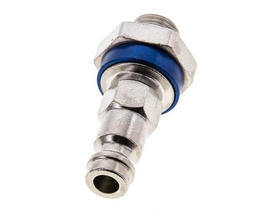 Latón niquelado DN 5 Codificación azul Enchufe de acoplamiento de aire G 1/8 pulgadas Macho