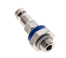 Latón niquelado DN 5 Codificación azul Enchufe de acoplamiento de aire G 1/8 pulgadas Macho