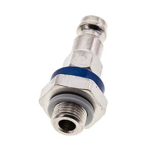 Latón niquelado DN 5 Codificación azul Enchufe de acoplamiento de aire G 1/8 pulgadas Macho