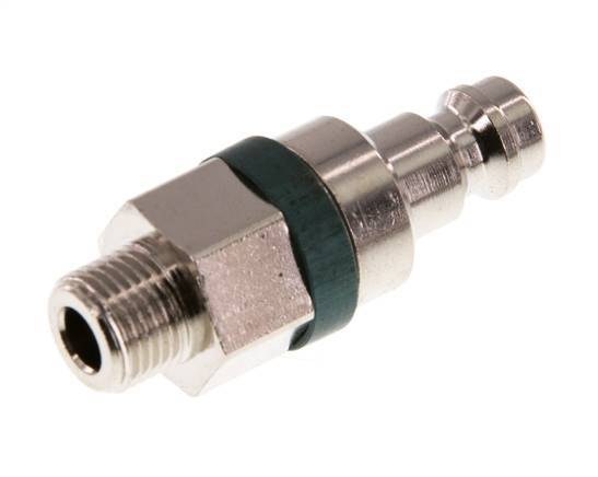 Latón niquelado DN 5 Verde Enchufe de acoplamiento de aire G 1/8 pulgadas Macho