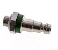 Latón niquelado DN 5 Tapón de acoplamiento de aire codificado en verde G 1/8 pulgadas Macho