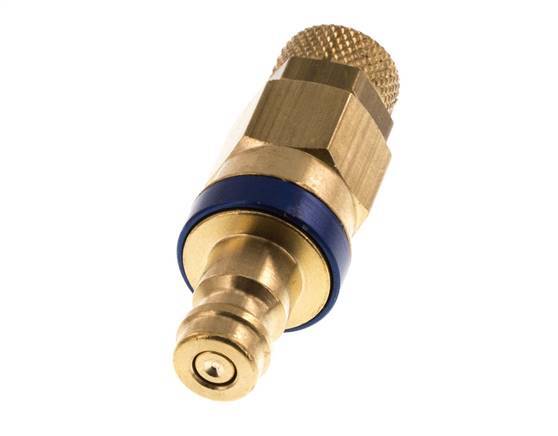Acoplamiento de aire azul DN 5 Tapón 4x6 mm Tuerca de unión Doble cierre