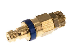 Acoplamiento de aire azul DN 5 Tapón 4x6 mm Tuerca de unión Doble cierre