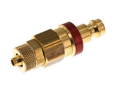 Tapón de acoplamiento de aire rojo DN 5 4x6 mm Tuerca de unión Doble cierre