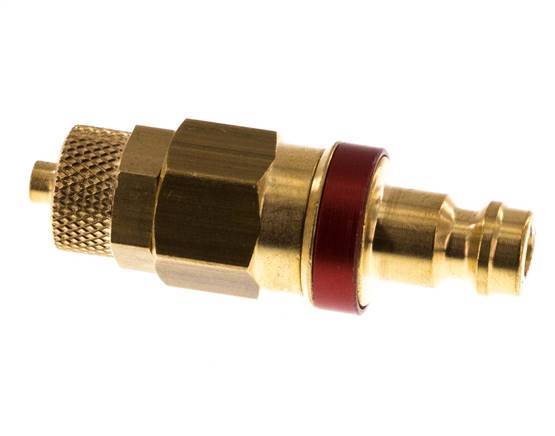 Tapón de acoplamiento de aire rojo DN 5 4x6 mm Tuerca de unión Doble cierre