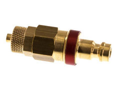 Tapón de acoplamiento de aire rojo DN 5 4x6 mm Tuerca de unión Doble cierre