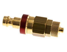 Tapón de acoplamiento de aire rojo DN 5 4x6 mm Tuerca de unión Doble cierre