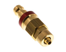 Tapón de acoplamiento de aire rojo DN 5 4x6 mm Tuerca de unión Doble cierre