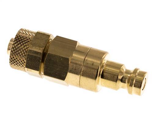 Tapón de acoplamiento de aire DN 5 de latón Tuerca de unión 6x8 mm Cierre doble