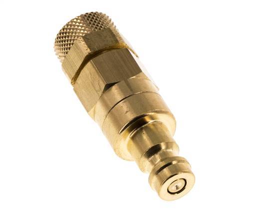 Tapón de acoplamiento de aire DN 5 de latón Tuerca de unión 6x8 mm Cierre doble