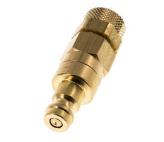 Tapón de acoplamiento de aire DN 5 de latón Tuerca de unión 6x8 mm Cierre doble