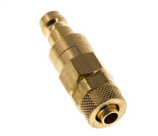 Tapón de acoplamiento de aire DN 5 de latón Tuerca de unión 6x8 mm Cierre doble