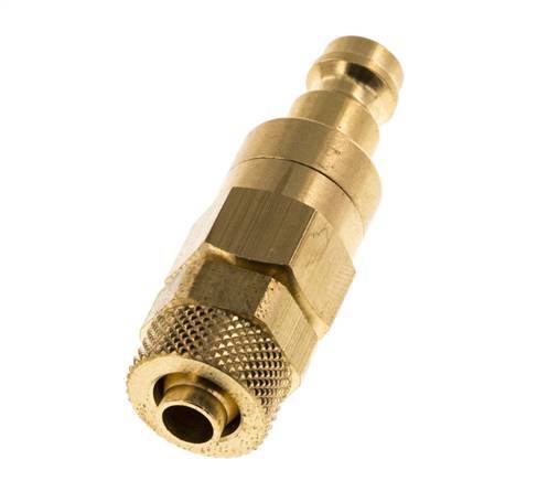 Tapón de acoplamiento de aire DN 5 de latón Tuerca de unión 6x8 mm Cierre doble