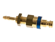 Latón DN 5 Azul Acoplamiento de Aire Tapón 4x6 mm Unión Tuerca Pasamuros Doble Cierre