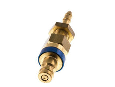 Latón DN 5 Azul Acoplamiento de Aire Tapón 4x6 mm Unión Tuerca Pasamuros Doble Cierre