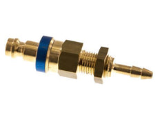 Latón DN 5 Azul Acoplamiento de Aire Tapón 4x6 mm Unión Tuerca Pasamuros Doble Cierre