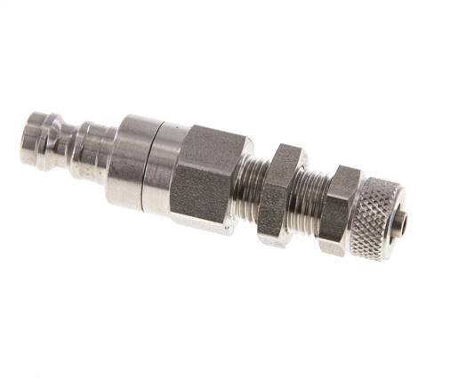 Acero inoxidable DN 5 Acoplamiento de aire Tapón 4x6 mm Tuerca de unión Pasamuros Cierre doble
